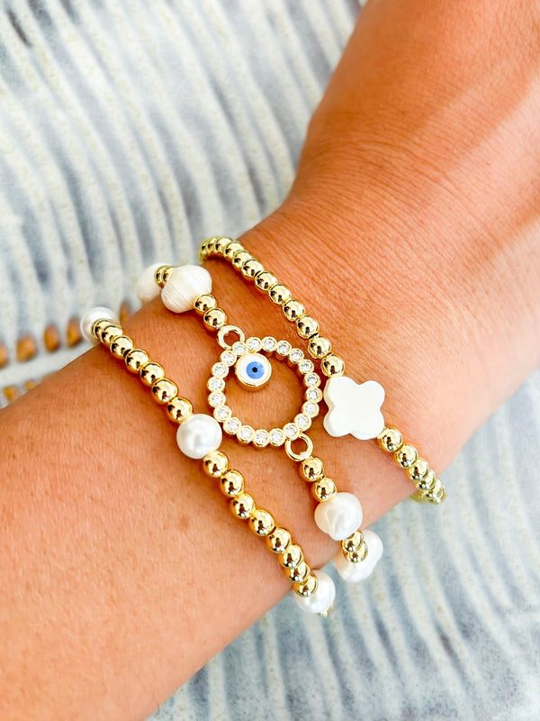 Eye Pearl Pull Bracelet