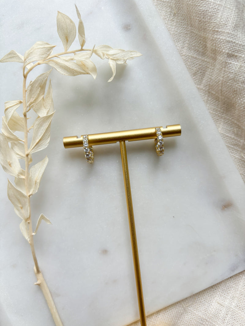 Simple CZ Huggie Earrings