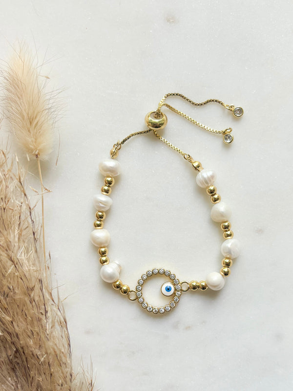 Eye Pearl Pull Bracelet