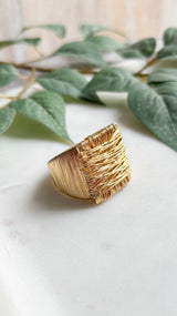 Maritza Square Gold Ring