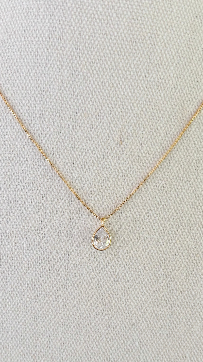 Teardrop Cubic Zirconia Necklace