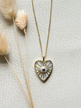 Heart Mother of Pearl Eye Necklace