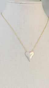 Amour Two Sided Gold Heart Necklace