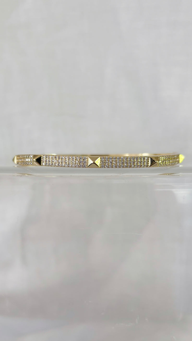 Geometric Pave Bangle