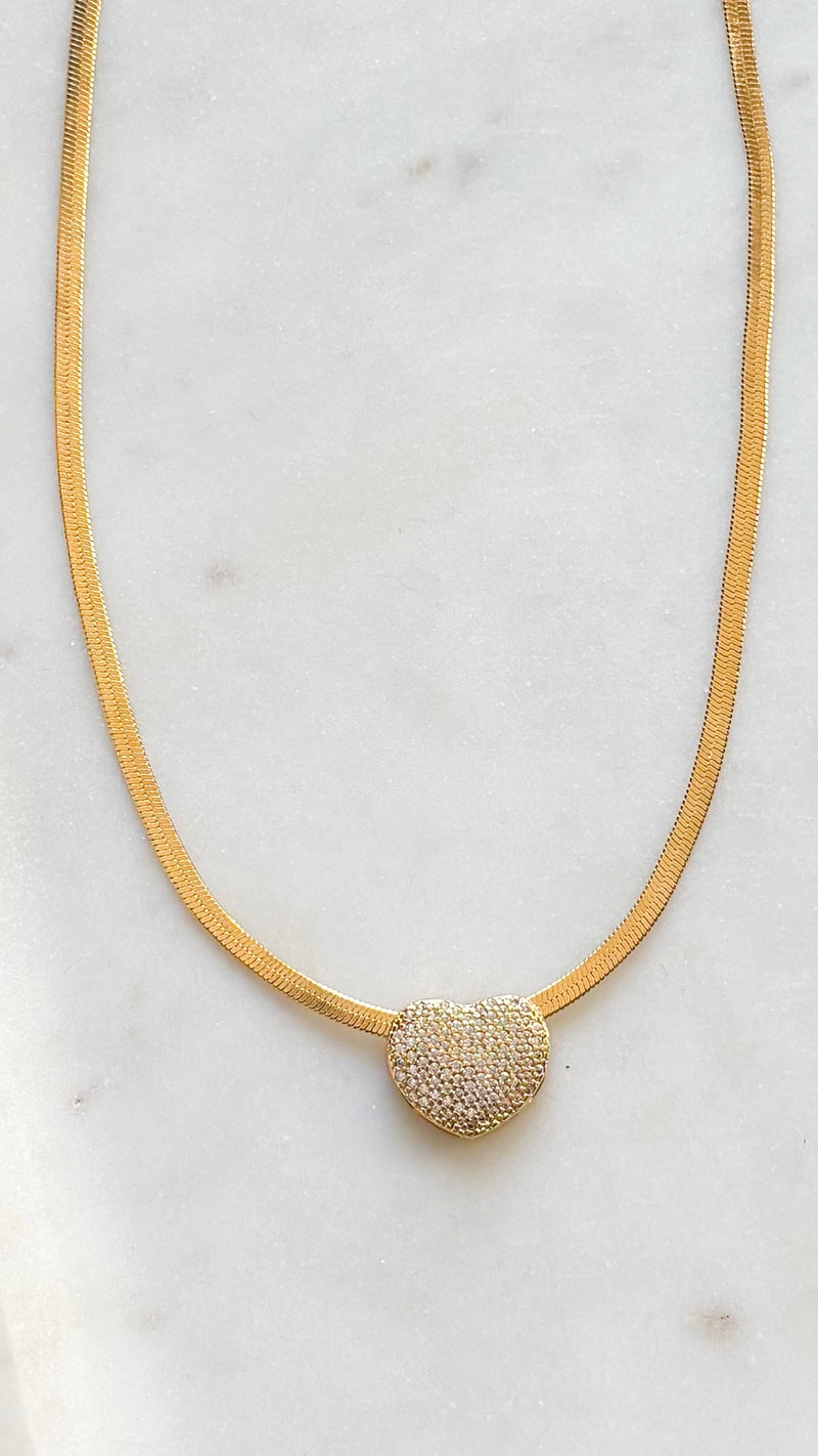 Pave Heart Choker