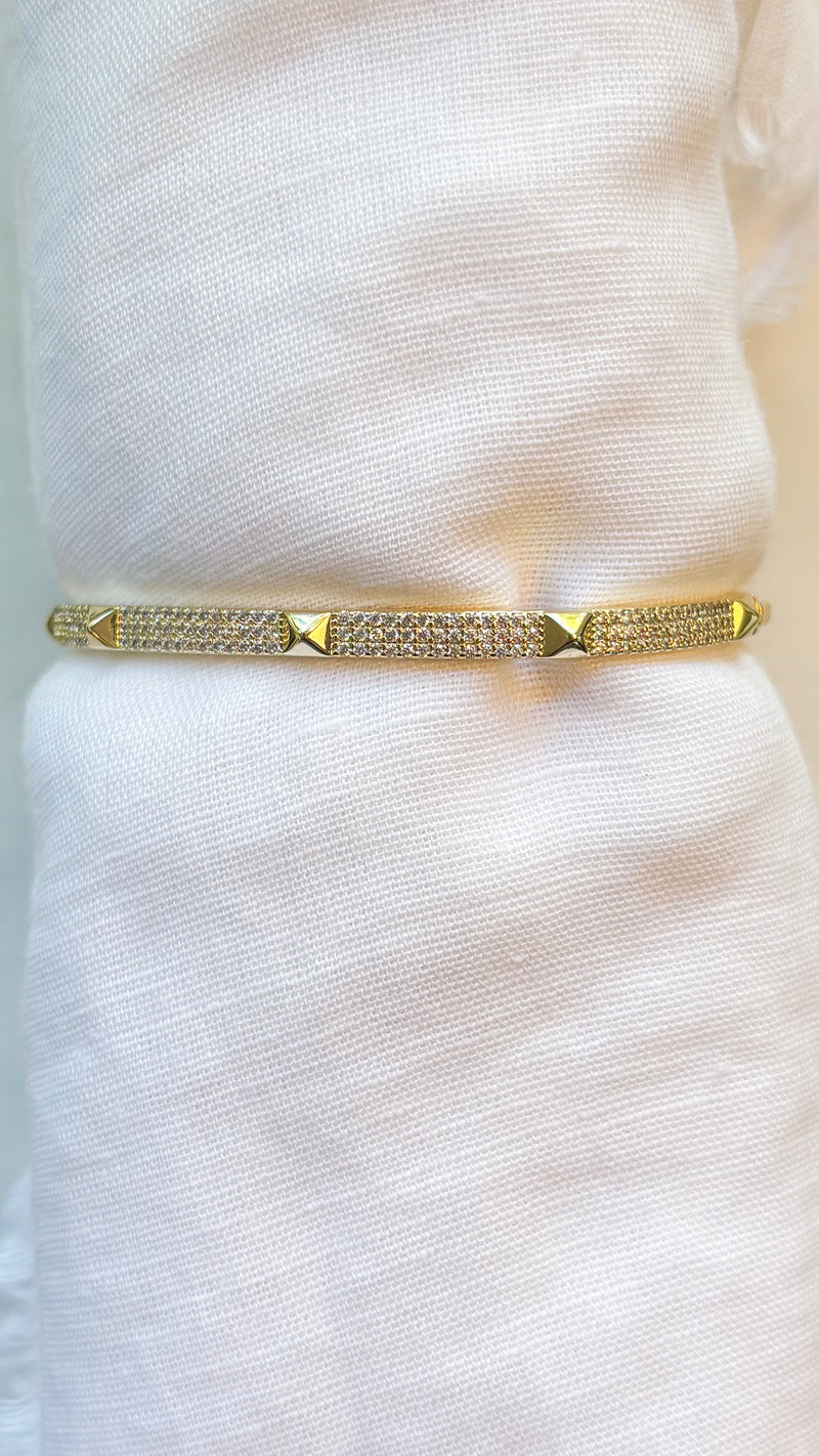 Geometric Pave Bangle