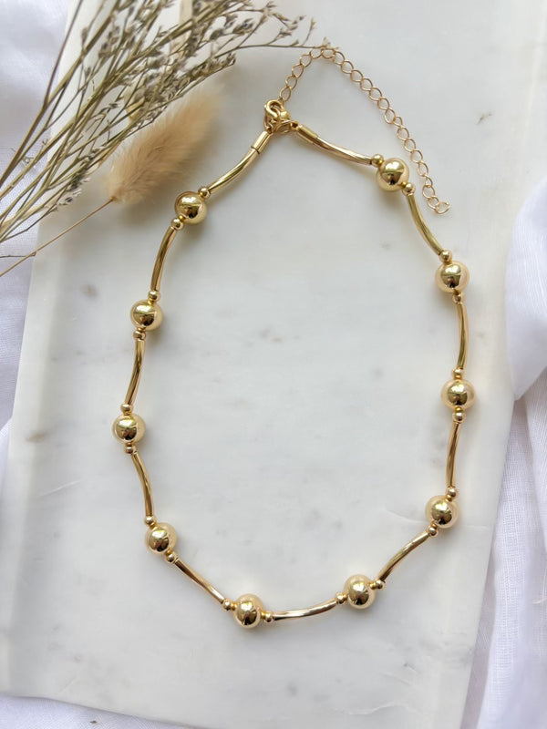 Gold Ball Scattered Necklace