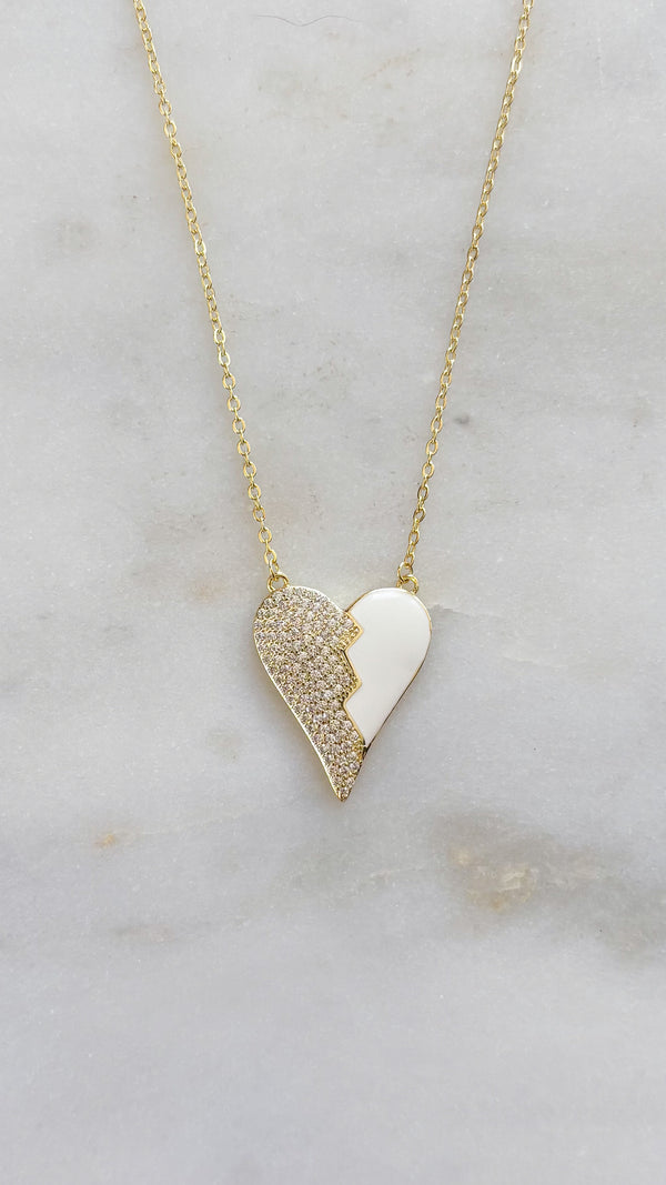 Amour Two Side Heart Necklace