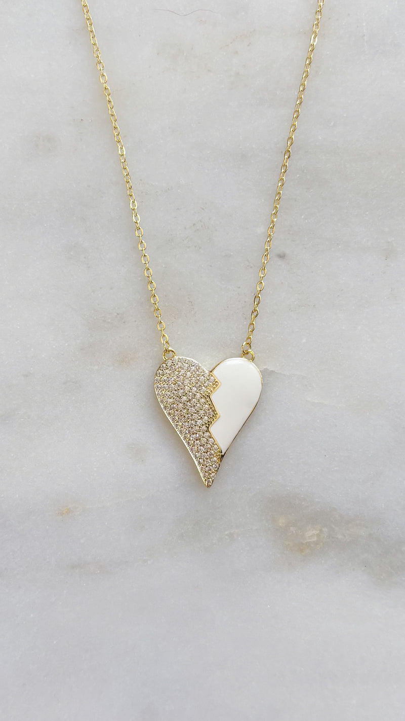 Amour Two Side Heart Necklace