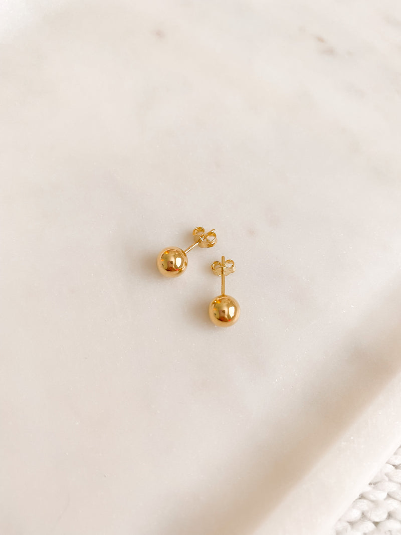 Gold Ball Stud Earrings