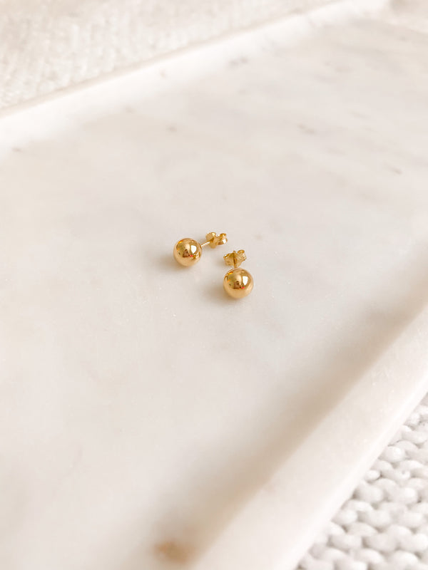 Gold Ball Stud Earrings