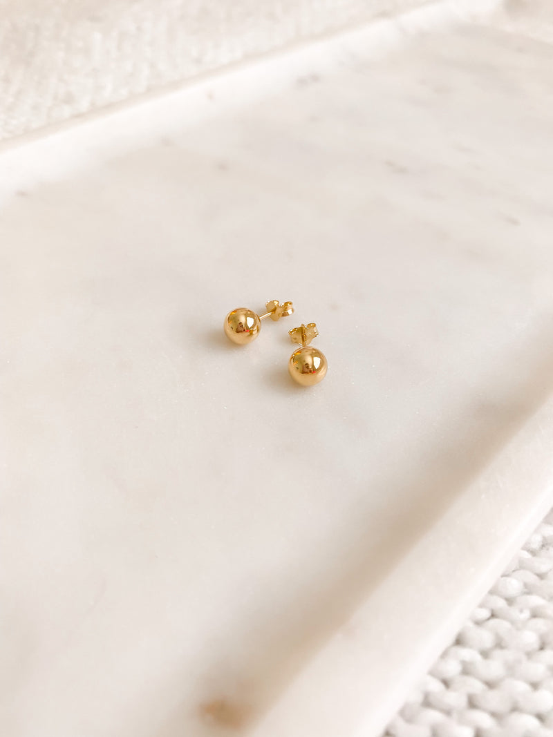 Gold Ball Stud Earrings